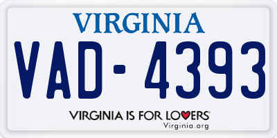 VA license plate VAD4393