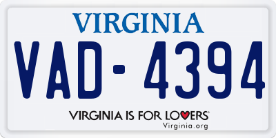 VA license plate VAD4394