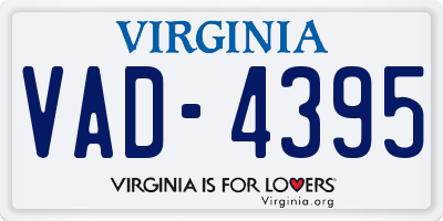 VA license plate VAD4395