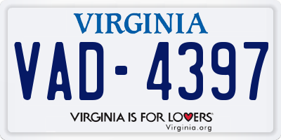 VA license plate VAD4397