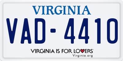 VA license plate VAD4410
