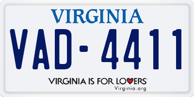 VA license plate VAD4411