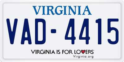 VA license plate VAD4415