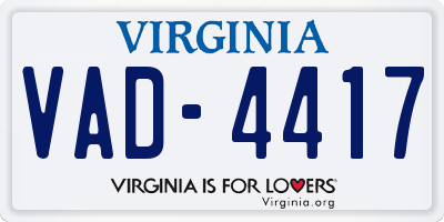VA license plate VAD4417