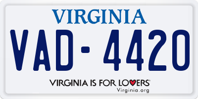 VA license plate VAD4420