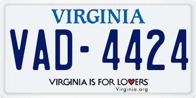 VA license plate VAD4424
