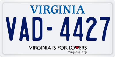 VA license plate VAD4427
