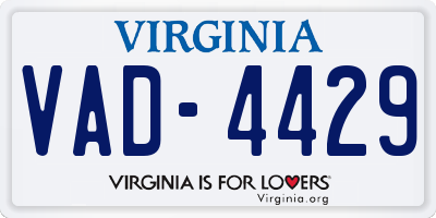VA license plate VAD4429
