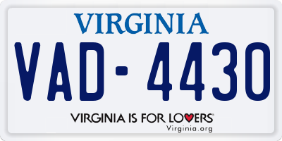 VA license plate VAD4430