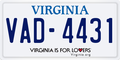 VA license plate VAD4431