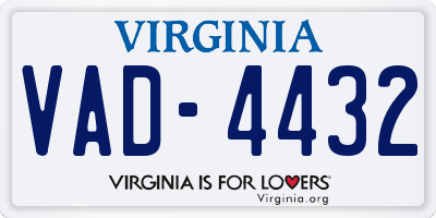 VA license plate VAD4432