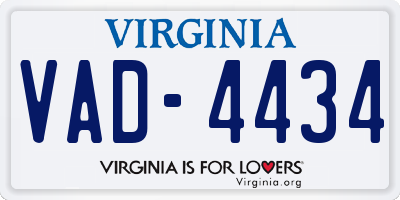 VA license plate VAD4434