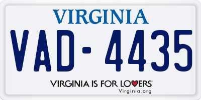 VA license plate VAD4435
