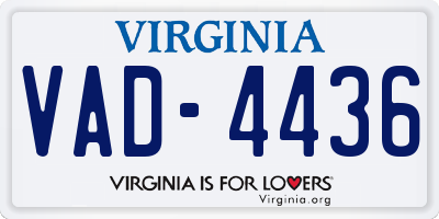 VA license plate VAD4436