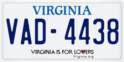 VA license plate VAD4438