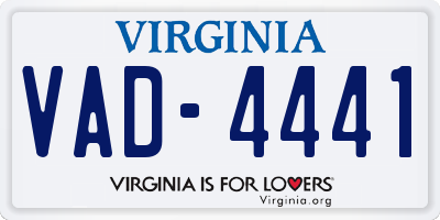 VA license plate VAD4441