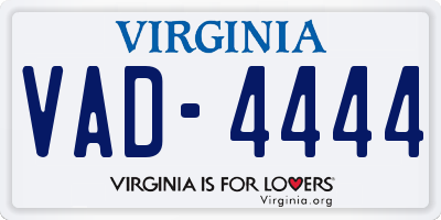 VA license plate VAD4444