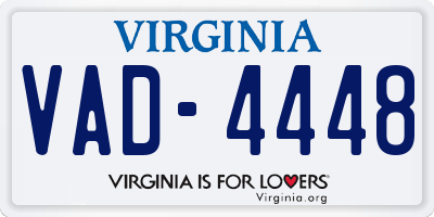 VA license plate VAD4448