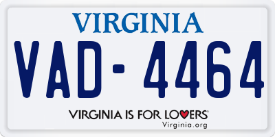 VA license plate VAD4464