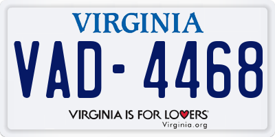 VA license plate VAD4468