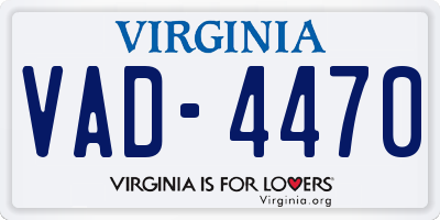 VA license plate VAD4470