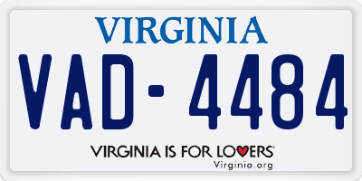 VA license plate VAD4484