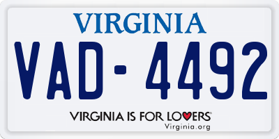 VA license plate VAD4492