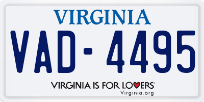 VA license plate VAD4495