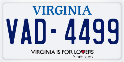 VA license plate VAD4499