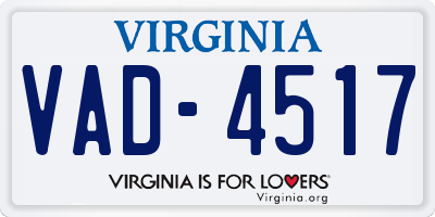 VA license plate VAD4517
