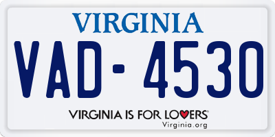 VA license plate VAD4530