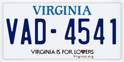 VA license plate VAD4541