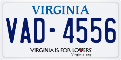 VA license plate VAD4556