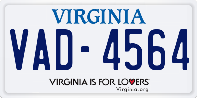 VA license plate VAD4564