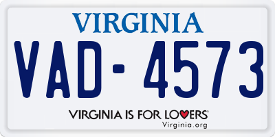 VA license plate VAD4573