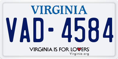 VA license plate VAD4584