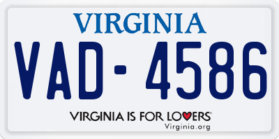 VA license plate VAD4586