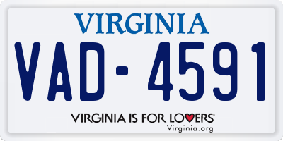 VA license plate VAD4591