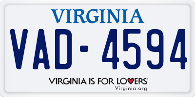 VA license plate VAD4594