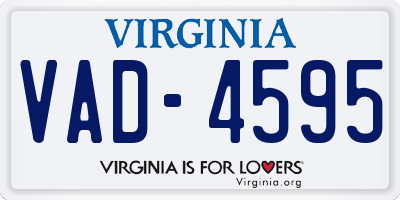 VA license plate VAD4595