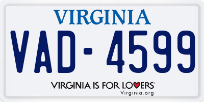 VA license plate VAD4599