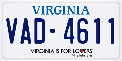 VA license plate VAD4611