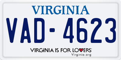 VA license plate VAD4623