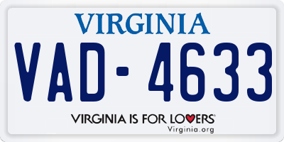 VA license plate VAD4633