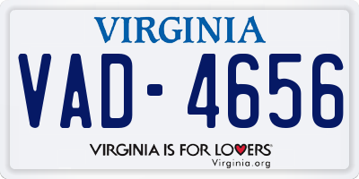 VA license plate VAD4656