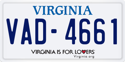 VA license plate VAD4661