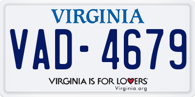 VA license plate VAD4679