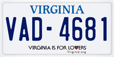 VA license plate VAD4681