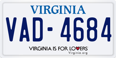 VA license plate VAD4684