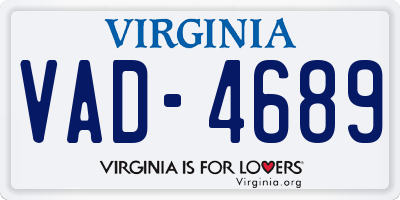 VA license plate VAD4689